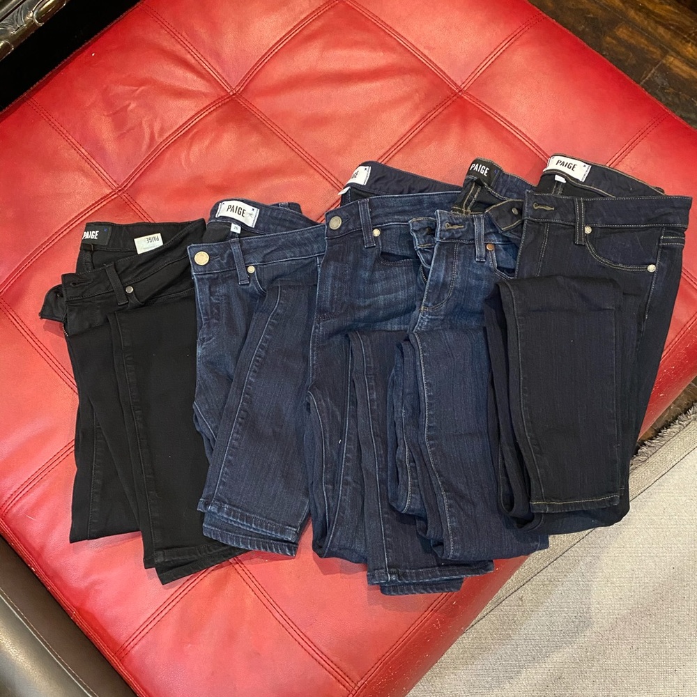 Paige Skinny Sz 26, 5 pr 4 blue,1 black, $20ech